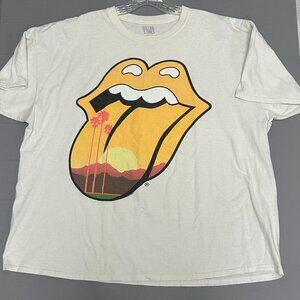 The Rolling Stones In the Desert 2016 Beige Concert Graphic T Shirt Sz 2XL